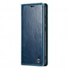 Samsung Galaxy S23 FE (Fan Edition) „CaseMe“ Leather solidus atverčiamas mėlynas odinis dėklas - knygutė