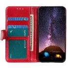 Samsung Galaxy S23 Ultra (SM-S918) atverčiamas raudonas odinis dėklas - piniginė