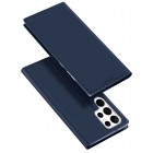 „Dux Ducis“ Skin serijos Samsung Galaxy S23 Ultra (SM-S918) tamsiai mėlynas odinis atverčiamas dėklas