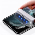 Samsung Galaxy S23 Ultra (SM-S918) „Mocolo“ UV Light Irradiation sustiprintos apsaugos skaidrus pilnai dengiantis apsauginis ekrano stiklas