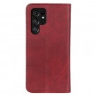 Samsung Galaxy S23 Ultra (SM-S918) „Split“ raudonas odinis atverčiamas dėklas - knygutė