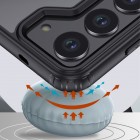 Samsung Galaxy S24+ (SM-S926) Armor skaidrus juodos spalvos apvadais kieto silikono (TPU) dėklas