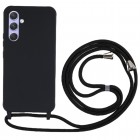 Samsung Galaxy S24+ (SM-S926) Strap kieto silikono TPU juodas dėklas - nugarėlė