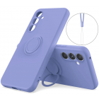 Samsung Galaxy S24 "Dechen" Ring Kickstand kieto silikono (TPU) dėklas - violetinis