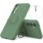 Samsung Galaxy S24 "Dechen" Ring Kickstand kieto silikono (TPU) dėklas - žalias