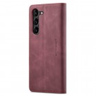 Samsung Galaxy S24 (SM-S921) CaseMe Retro solidus atverčiamas bordo odinis dėklas - knygutė