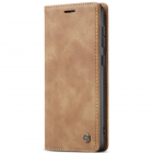 Samsung Galaxy S24+ / S25+ CaseMe Retro solidus atverčiamas šviesiai rudas odinis dėklas - knygutė