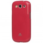 Samsung Galaxy S3 i9300 Mercury tamsiai rožinis kieto silikono tpu dėklas - nugarėlė