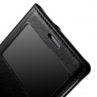 Samsung Galaxy S3 juodas odinis atverčiamas „Smart Window“ dėklas su langeliu