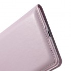 Samsung Galaxy S3 šviesiai rožinis odinis atverčiamas „Smart Window“ dėklas su langeliu
