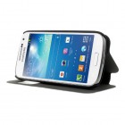 Samsung Galaxy S4 mini i9195 S View atverčiamas baltas odinis dėklas