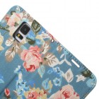 Atverčiamas Samsung Galaxy S5 (S5 Neo) rožių spalvotas dėklas (piniginė) - mėlynas