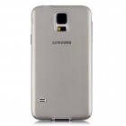 Samsung Galaxy S5 (S5 Neo) skaidrus (permatomas) kieto silikono TPU ploniausias pasaulyje pilkas dėklas