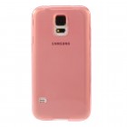 Samsung Galaxy S5 (S5 Neo) skaidrus (permatomas) kieto silikono TPU ploniausias pasaulyje raudonas dėklas