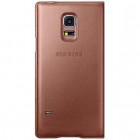 Samsung Galaxy S5 mini (G800) S View Cover atverčiamas auksinis odinis dėklas - knygutė (EF-CG800b)