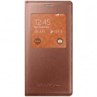Samsung Galaxy S5 mini (G800) S View Cover atverčiamas auksinis odinis dėklas - knygutė (EF-CG800b)