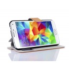 Samsung Galaxy S5 (S5 Neo) pintas atverčiamas auksinis s view tipo dėklas