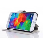 Samsung Galaxy S5 (S5 Neo) pintas atverčiamas sidabrinis s view tipo dėklas