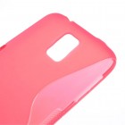 Samsung Galaxy S5 G900 (S5 Neo G903) dėklas rožinis (kieto silikono - TPU, skaidrus)