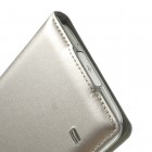 Samsung Galaxy S5 (S5 Neo) sidabrinis odinis atverčiamas „View Window“ dėklas su langeliu