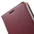 Mercury Blue Moon atverčiamas Samsung Galaxy S6 (G920) bordo odinis dėklas - piniginė