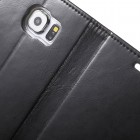 Mercury Blue Moon atverčiamas Samsung Galaxy S6 (G920) juodas odinis dėklas - piniginė