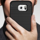  Samsung Galaxy S6 (G920) „Carbon“ kieto silikono TPU juodas dėklas - nugarėlė