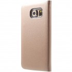 Samsung Galaxy S6 Edge rožinis odinis atverčiamas Smart Wallet dėklas - piniginė