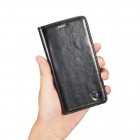 Samsung Galaxy S6 Edge (G925) „CaseMe“ solidus atverčiamas juodas odinis dėklas - knygutė