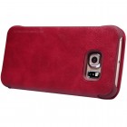 Prabangus „Nillkin“ Qin serijos raudonas odinis atverčiamas Samsung Galaxy S6 Edge (G925) dėklas