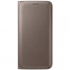 Samsung Galaxy S6 Edge G925 originalus Flip Wallet atverčiamas auksinis odinis dėklas - piniginė