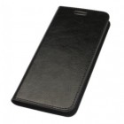 Samsung Galaxy S6 Edge (G925) „Faux Leather“ atverčiamas juodas odinis dėklas - knygutė