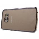 Samsung Galaxy S6 Edge (G925) plastikinis skaidrus permatomas juodas dėklas