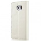 Samsung Galaxy S6 Edge+ Plus (G928) „CaseMe“ solidus atverčiamas baltas odinis dėklas - knygutė