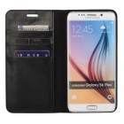 Samsung Galaxy S6 Edge+ (G928) „Faux Leather“ atverčiamas juodas odinis dėklas - knygutė