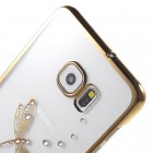 Samsung Galaxy S6 Edge+ (G928) Kingxbar Crystal Icon Pro Dragonfly Swarovski plastikinis skaidrus permatomas auksinis dėklas su kristalais