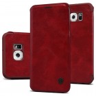 Prabangus „Nillkin“ Qin serijos raudonas odinis atverčiamas Samsung Galaxy S6 Edge+ Plus (G928) dėklas