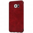 Prabangus „Nillkin“ Qin serijos raudonas odinis atverčiamas Samsung Galaxy S6 Edge+ Plus (G928) dėklas
