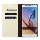 Samsung Galaxy S6 Edge+ (G928) „Faux Leather“ atverčiamas smėlio spalvos odinis dėklas - knygutė