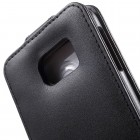 Samsung Galaxy S6 (G920) vertikaliai atverčiamas juodas odinis dėklas - piniginė