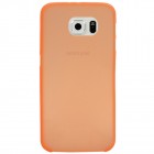 Samsung Galaxy S6 G920 ploniausias pasaulyje plastikinis skaidrus oranžinis dėklas - nugarėlė