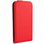 Samsung Galaxy S6 (G920) klasikinis vertikaliai atverčiamas raudonas odinis dėklas