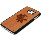 Samsung Galaxy S6 (G920) „Crafted Cover“ Vytis natūralaus medžio dėklas (tamsus medis)