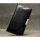 „Kalaideng“ Royale atverčiamas juodas odinis Samsung Galaxy S6 Edge (G925) dėklas