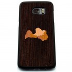 Samsung Galaxy S7 (G930) „Crafted Cover“ Latvija natūralaus medžio dėklas (tamsus medis)