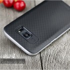 Samsung Galaxy S7 Edge (G935) „IPAKY“ kieto silikono TPU juodas (sidabriniais apvadais) dėklas - nugarėlė