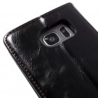 Samsung Galaxy S7 Edge (G935) „CaseMe“ solidus atverčiamas juodas odinis dėklas - knygutė