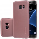 Samsung Galaxy S7 Edge (G935) Nillkin Frosted Shield rožinis plastikinis dėklas + apsauginė ekrano plėvelė