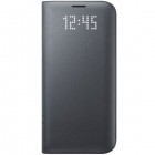 Samsung Galaxy S7 Edge (G935) originalus Led View Cover atverčiamas juodas odinis dėklas - piniginė