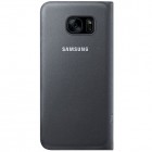 Samsung Galaxy S7 Edge (G935) originalus Led View Cover atverčiamas juodas odinis dėklas - piniginė
